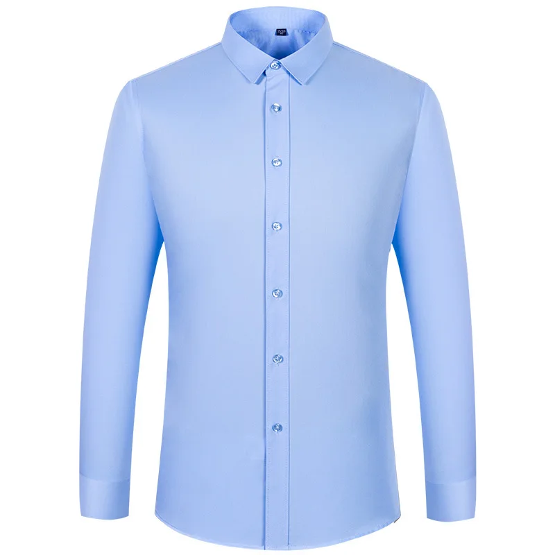 4XL 5XL 6XL 7XL 8XL Bamboo Fiber Plaid Shirt Striped Blue Casual Business Longsleeve Shirt for Men Streetwear Slim Fit Shirt Men thumbnail 2