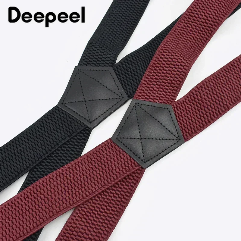 1Pc 3.5*120cm Men's Suspender Adult 4 Clips Mens Suspenders X Type Elastic Adjustable Strap Wide Braces Work Male Jockstrap thumbnail 2