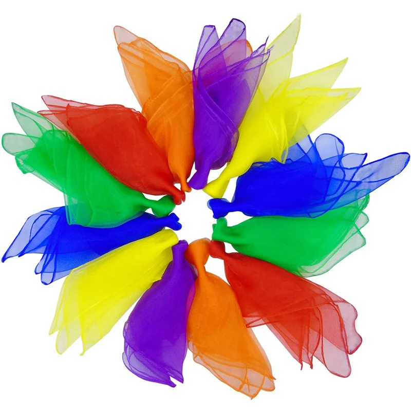 6 Colors Juggling Scarves For Kids Play Rhythm Band Educational Toys Party Games Children Movement Magic Tricks Performance Prop thumbnail 2