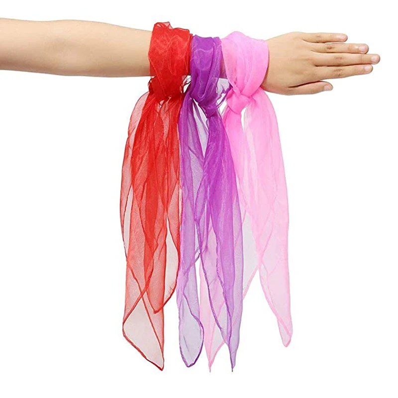 6 Colors Juggling Scarves For Kids Play Rhythm Band Educational Toys Party Games Children Movement Magic Tricks Performance Prop thumbnail 6