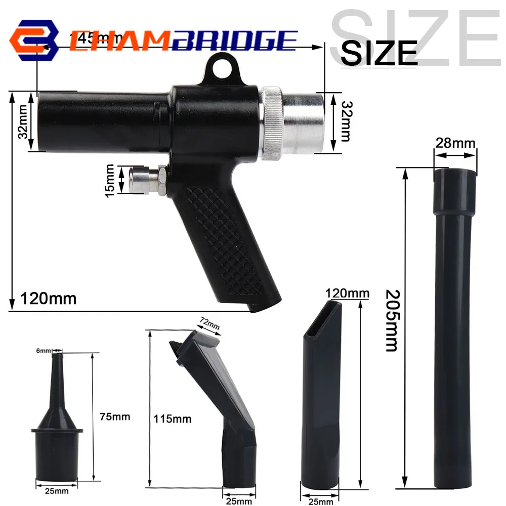 High Pressure Pneumatic Air Duster Compressor 2 In 1 Air Vacuum Blow Suction Guns Kit Pistol Type Pneumatic Vacuum Cleaner Tool thumbnail 2