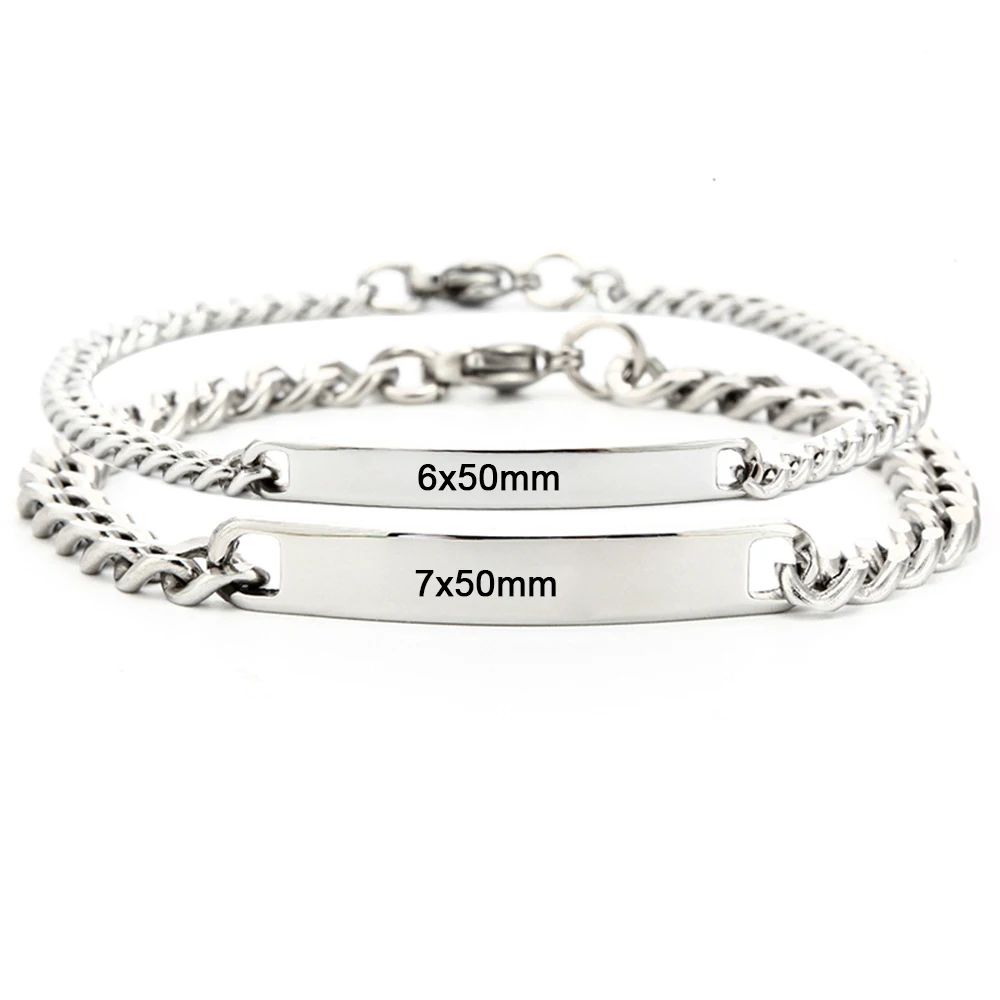 Customized Logo Name Engrave Stainless Steel Bracelet Women Personalized Bracelets For Men Id Bracelet Dropshipping thumbnail 2