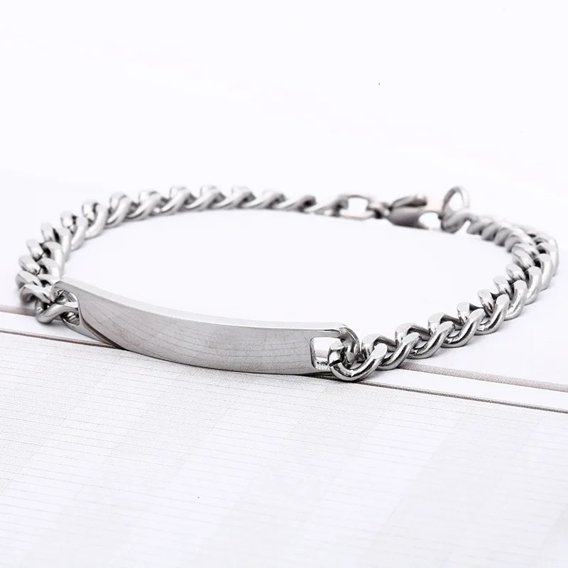 Customized Logo Name Engrave Stainless Steel Bracelet Women Personalized Bracelets For Men Id Bracelet Dropshipping thumbnail 5