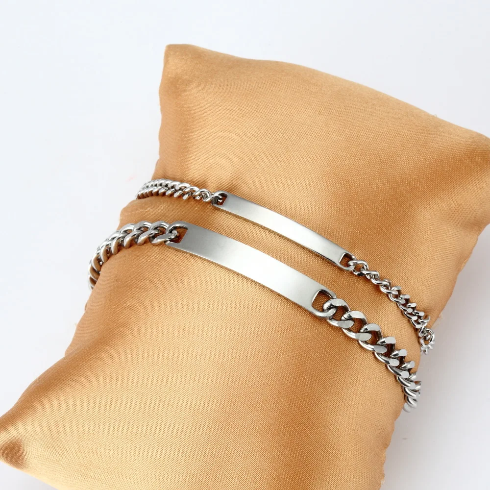 Customized Logo Name Engrave Stainless Steel Bracelet Women Personalized Bracelets For Men Id Bracelet Dropshipping thumbnail 3