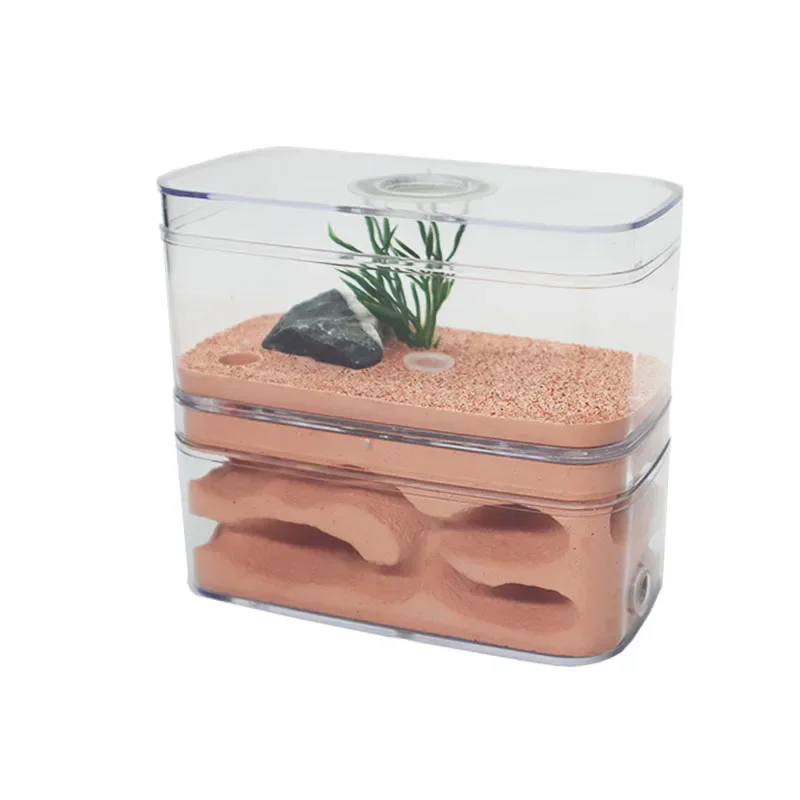 Plaster Ant Farm with Workshop Highly Moisturizing Ant Nest Pet Anthil Castle Ant House with Feeding Area Insect Box 12*6*10cm
