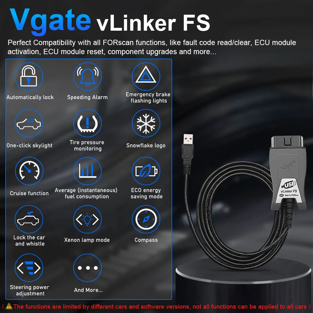 Vgate vLinker FS USB ELM327 For Ford FORScan For Mazda HS MS CAN ELM 327 OBD 2 OBD2 Car Diagnostic Scanner Interface Tools OBDII thumbnail 2