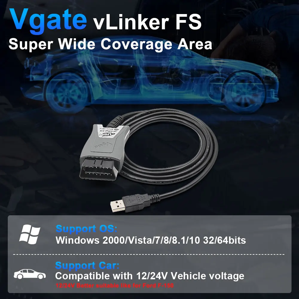 Vgate vLinker FS USB ELM327 For Ford FORScan For Mazda HS MS CAN ELM 327 OBD 2 OBD2 Car Diagnostic Scanner Interface Tools OBDII thumbnail 5