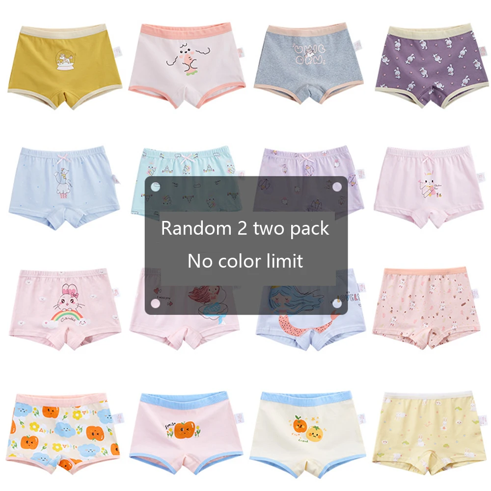 Girls Panties Kids Cotton Underwear Children's Briefs Cherry Cartoon Short 4Pcs/lot thumbnail 6