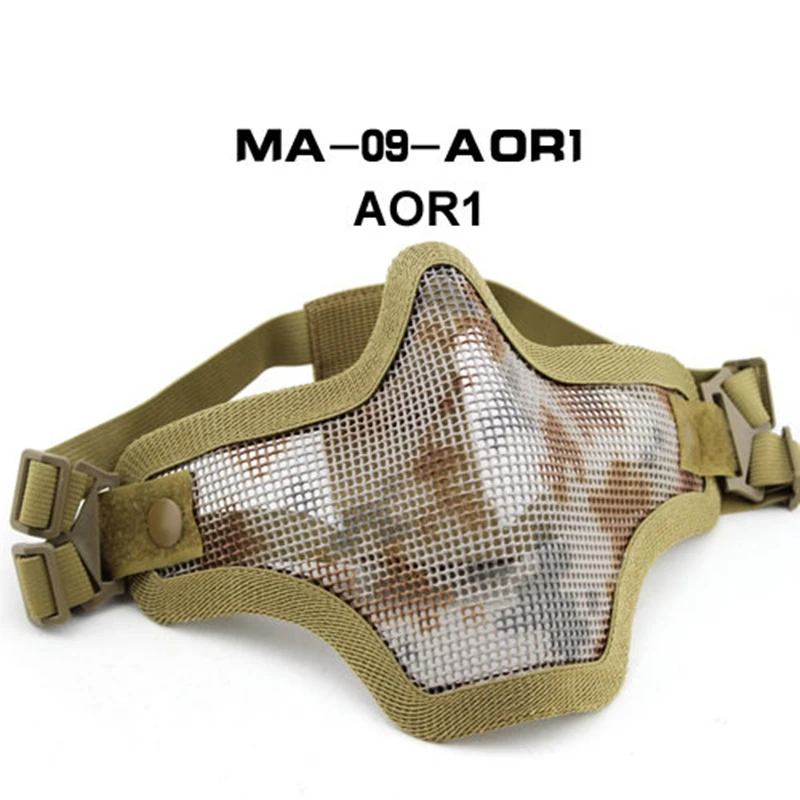 Tactical Paintball Steel Mask Airsoft Steel Wire Mesh Skeleton V1 Half Face Protective Mask for Outdoor Cycling Hunting Wargame thumbnail 3