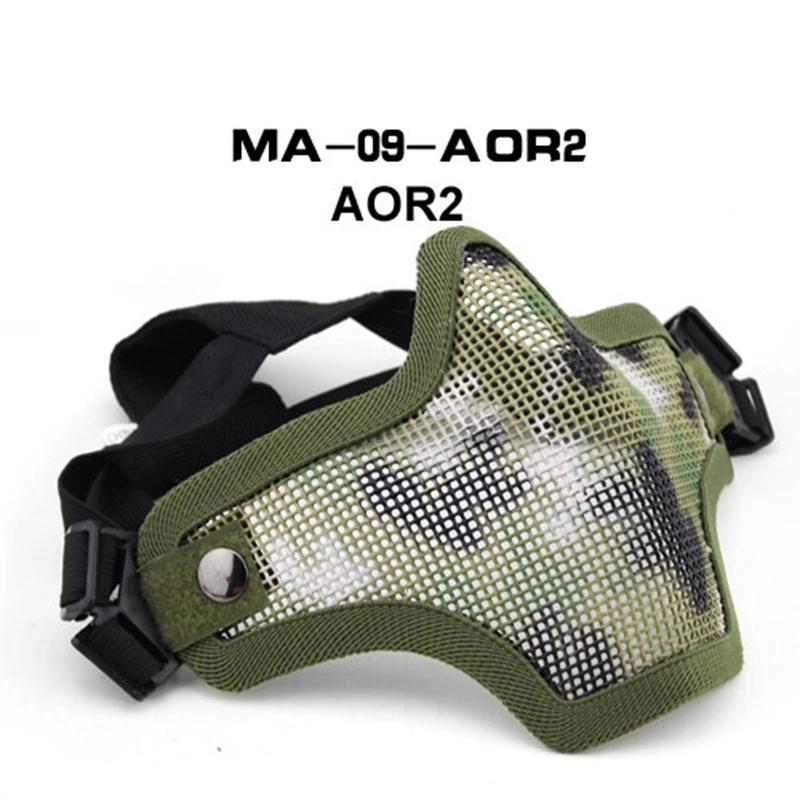 Tactical Paintball Steel Mask Airsoft Steel Wire Mesh Skeleton V1 Half Face Protective Mask for Outdoor Cycling Hunting Wargame thumbnail 4