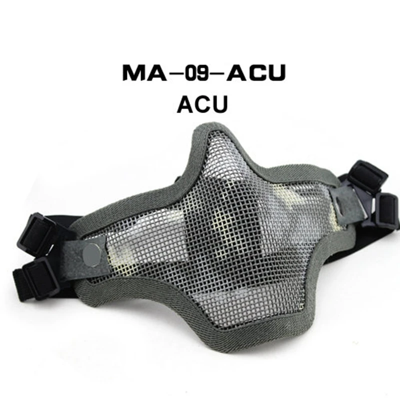 Tactical Paintball Steel Mask Airsoft Steel Wire Mesh Skeleton V1 Half Face Protective Mask for Outdoor Cycling Hunting Wargame thumbnail 2