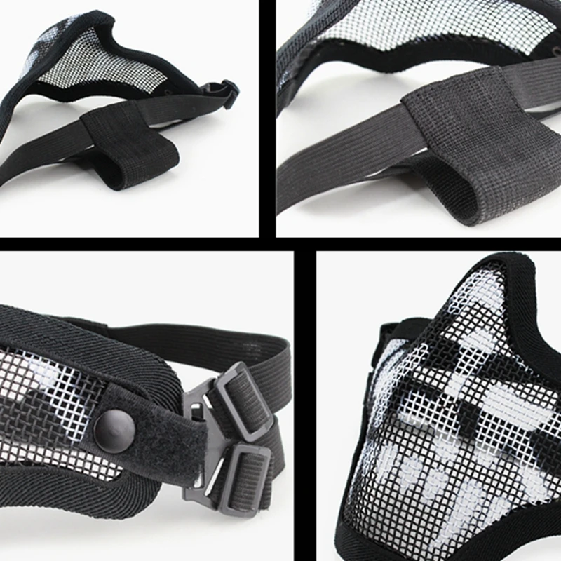 Tactical Paintball Steel Mask Airsoft Steel Wire Mesh Skeleton V1 Half Face Protective Mask for Outdoor Cycling Hunting Wargame thumbnail 6