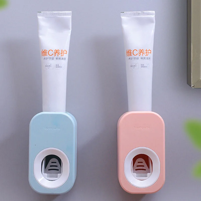 Automatic Toothpaste Dispenser Squeezers Toothpaste Tooth Dust-proof Toothbrush Holder Wall Mount Stand Bathroom Accessories Set thumbnail 5