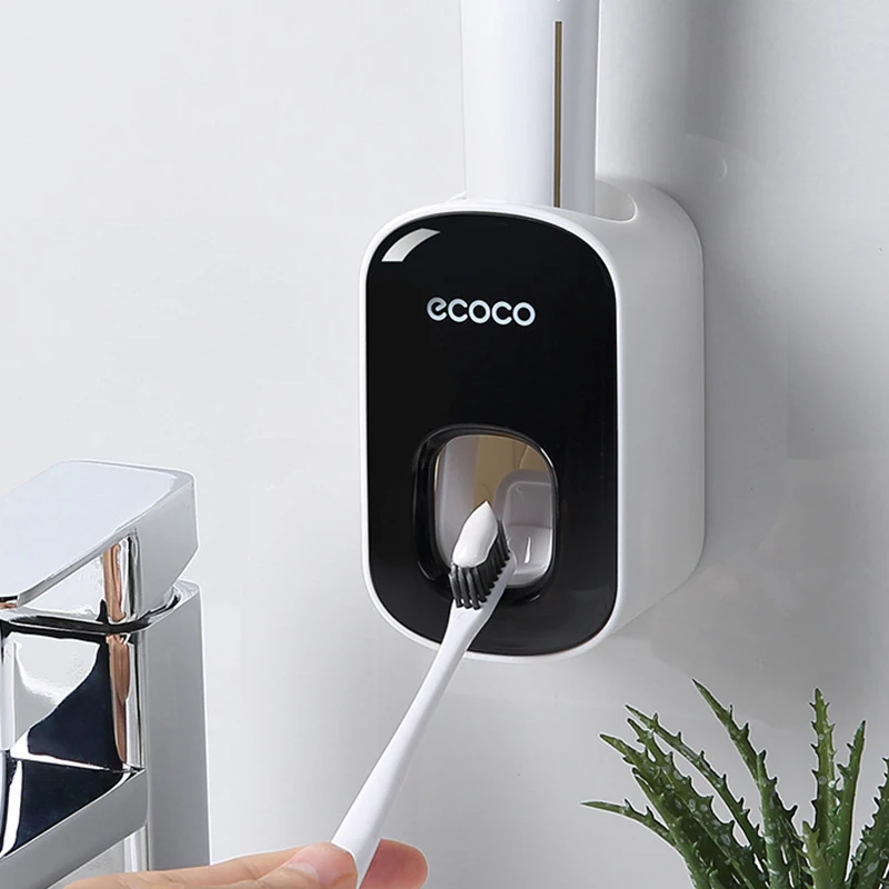 Automatic Toothpaste Dispenser Squeezers Toothpaste Tooth Dust-proof Toothbrush Holder Wall Mount Stand Bathroom Accessories Set thumbnail 2