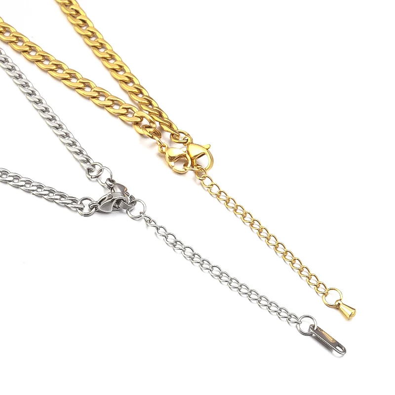 10pcs/Lot 50mm Stainless Steel Necklace Extension Chain Bulk Bracelet Extended Chains Tail Chains Extender For Jewelry Making thumbnail 4