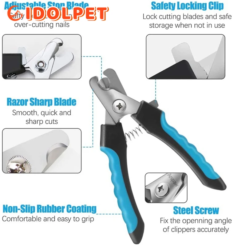 Professional Pet Nail Clipper with Safety Guard  Stainless Steel Scissors Cat Dog for Claw Care Grooming Supplies Size Fits thumbnail 3
