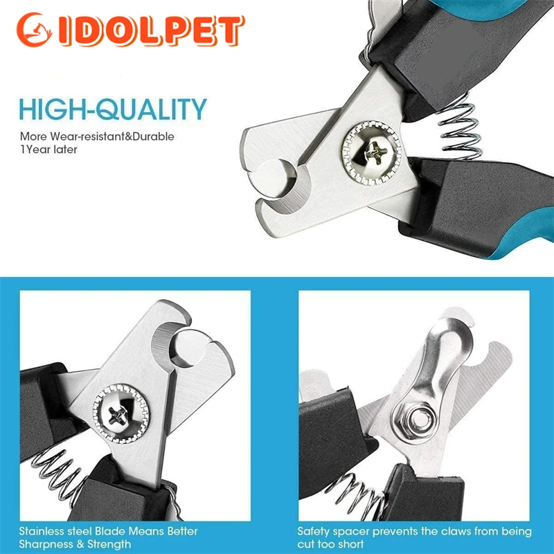 Professional Pet Nail Clipper with Safety Guard  Stainless Steel Scissors Cat Dog for Claw Care Grooming Supplies Size Fits thumbnail 2