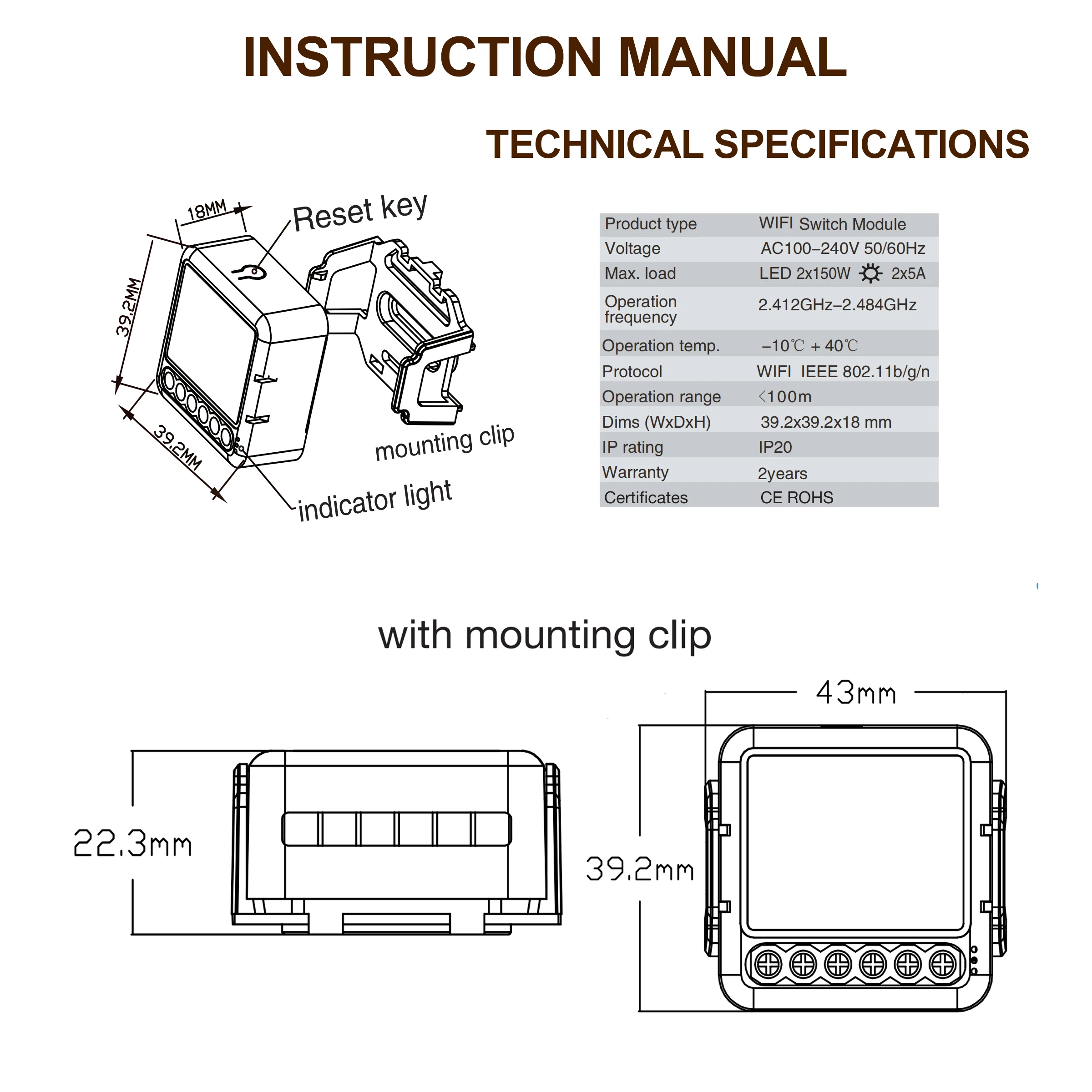 Tuya Wifi Smart Switch Module Supports 2 Way Control, App Remote Control DIY Light Breaker 100-240V Work with Alexa Google Home thumbnail 6