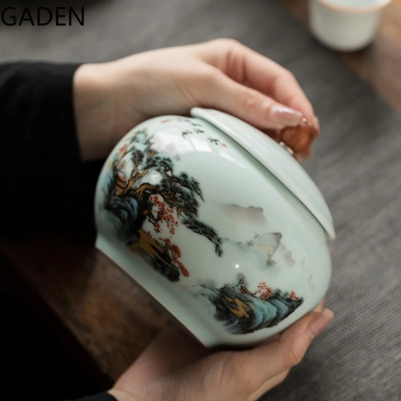 Ceramic Tea Pot Black Tea Sealed Pot Moisture-proof Storage Tea Pot Retro Home Decoration Storage Pot Living Room Coffee Table thumbnail 5