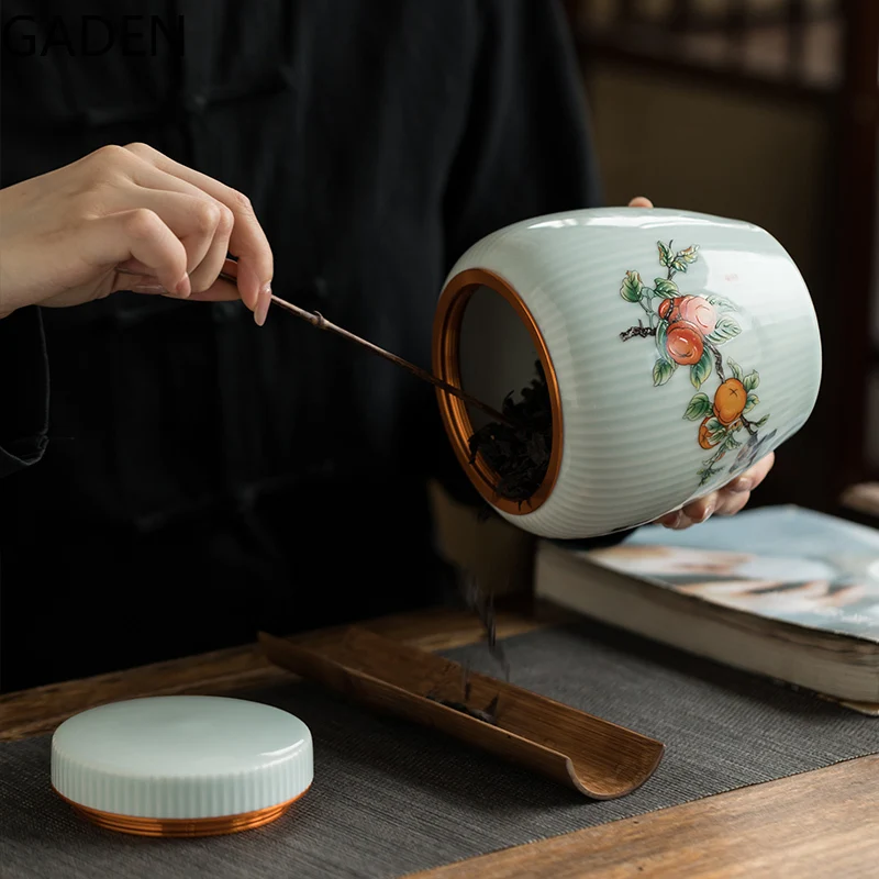 Ceramic Tea Pot Black Tea Sealed Pot Moisture-proof Storage Tea Pot Retro Home Decoration Storage Pot Living Room Coffee Table thumbnail 3