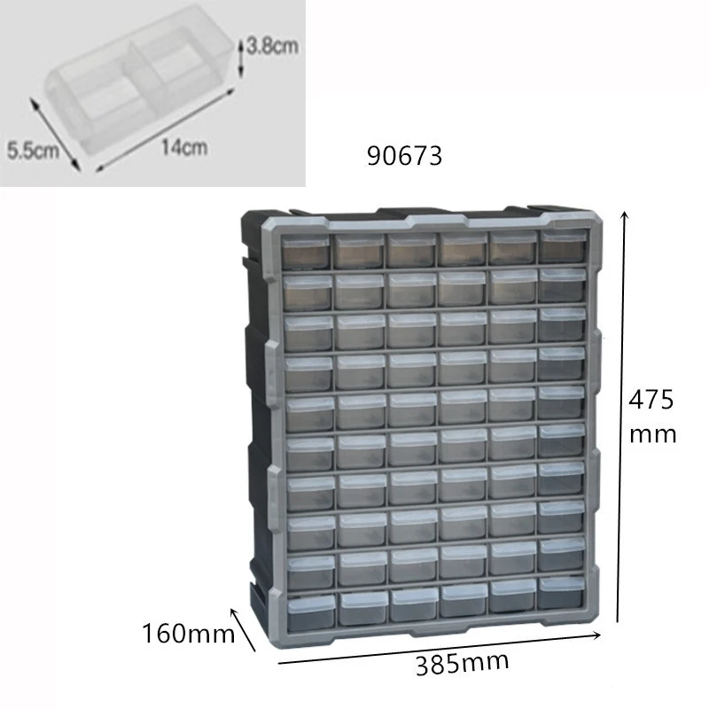 Multi-grid Drawer Type Parts Box Wall-mounted Combined Component Tool Box Building Blocks Screw Storage Box Tool Case thumbnail 6