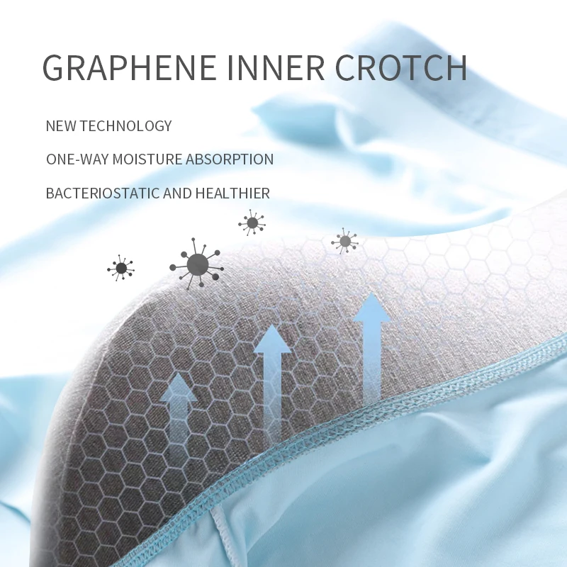 MiiOW 4Pcs Lot Men Boxer Shorts Graphene Antibacterial Ice Silk Underwear Man Boxershorts Seamless Breathable Male Panties L-5XL thumbnail 5