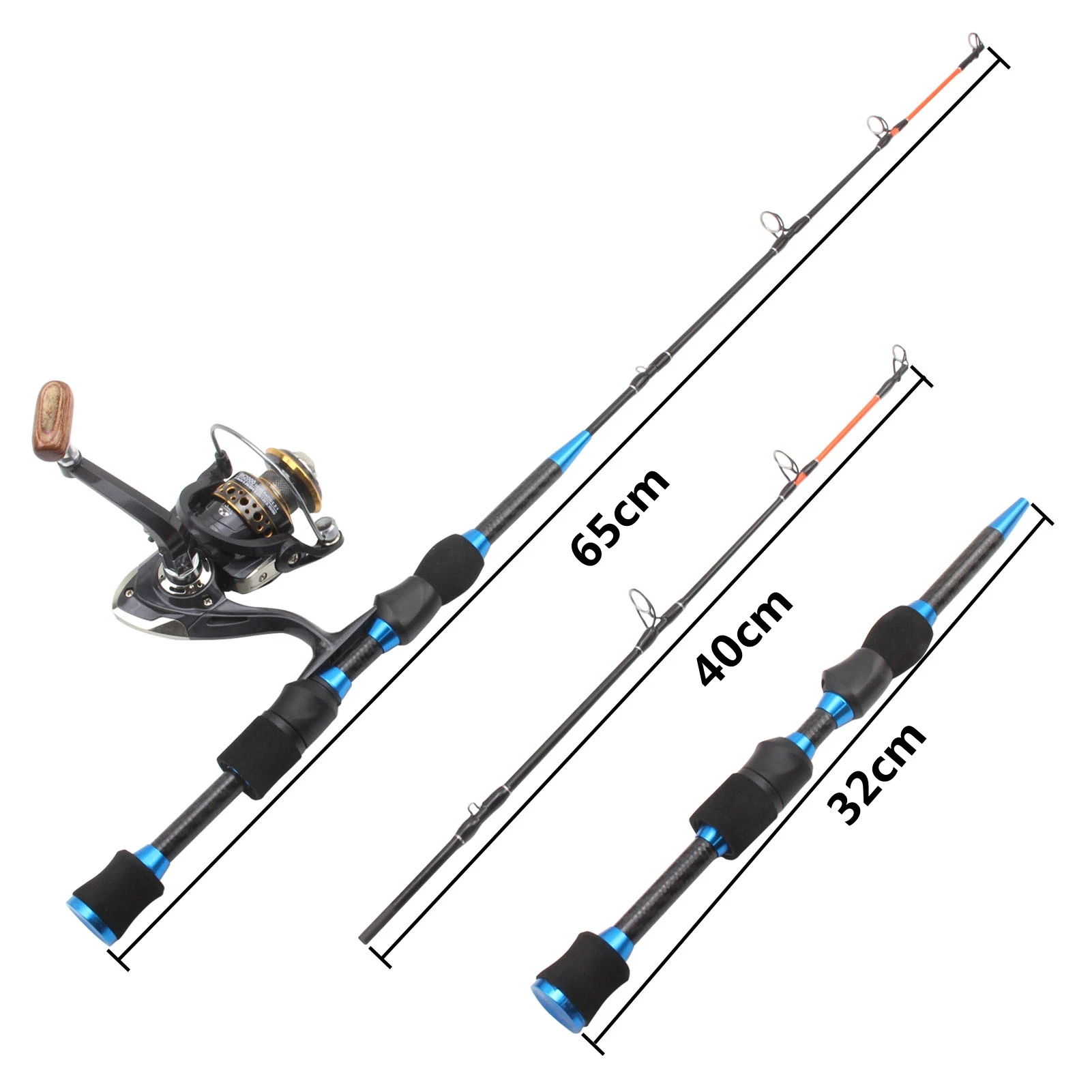 NEW 65cm 70g winter On ice fishing rod carbon Super hard Spinning Rod Travel ice Rod Reel Combos Big fish carp pole set pesca thumbnail 5