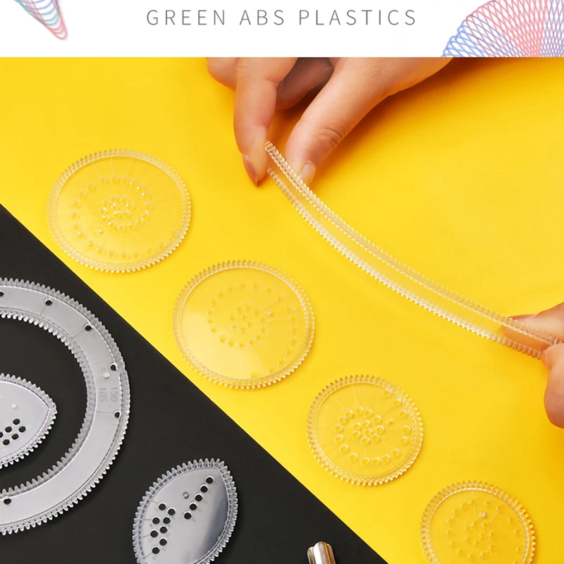 Classic Gear Spirograph Design Set Magic Geometric Ruler Stencils Kits Kids DIY Creative Art Craft Painting Drawing Toys thumbnail 6