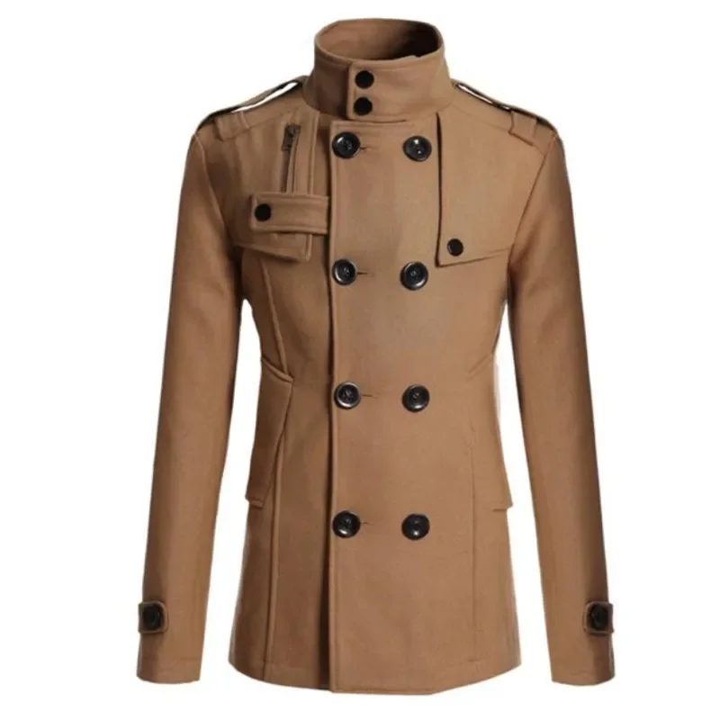 2026 Brand New Men's Mao Wool Overcoat for Male Long Suit Woolen Windbreaker Men's Coat Outer Wear Clothing