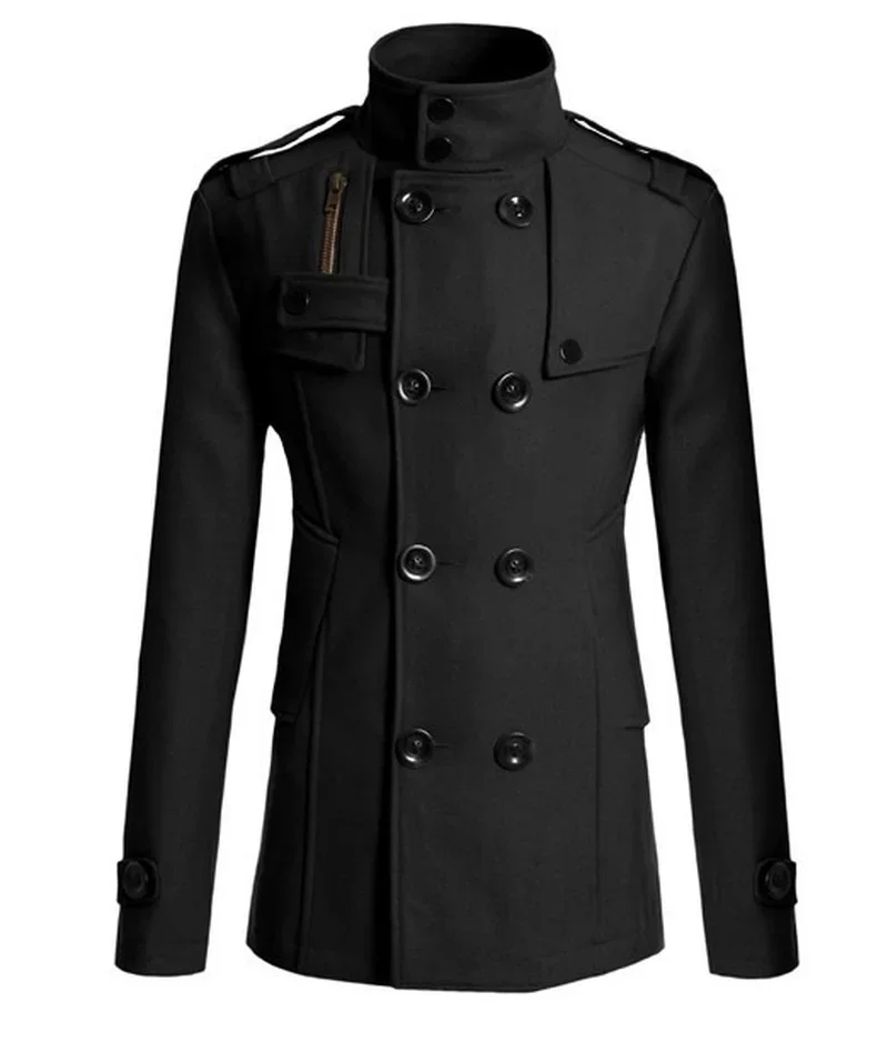 2026 Brand New Men's Mao Wool Overcoat for Male Long Suit Woolen Windbreaker Men's Coat Outer Wear Clothing thumbnail 6