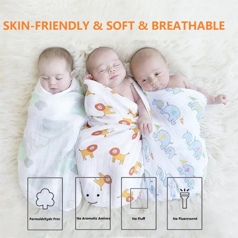 Swaddle Newborn Baby Blanket Muslin Blanket  Bed Sheet Baby Bath Towel Multi Designs Functions Baby Wrap Infant Quilt thumbnail 4