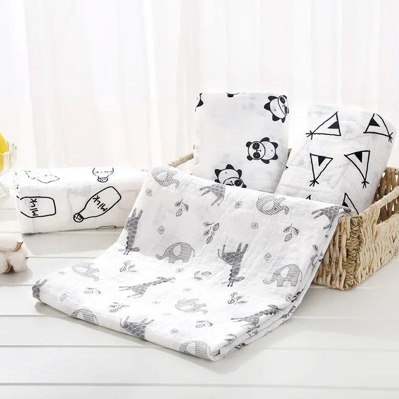 Swaddle Newborn Baby Blanket Muslin Blanket  Bed Sheet Baby Bath Towel Multi Designs Functions Baby Wrap Infant Quilt thumbnail 2
