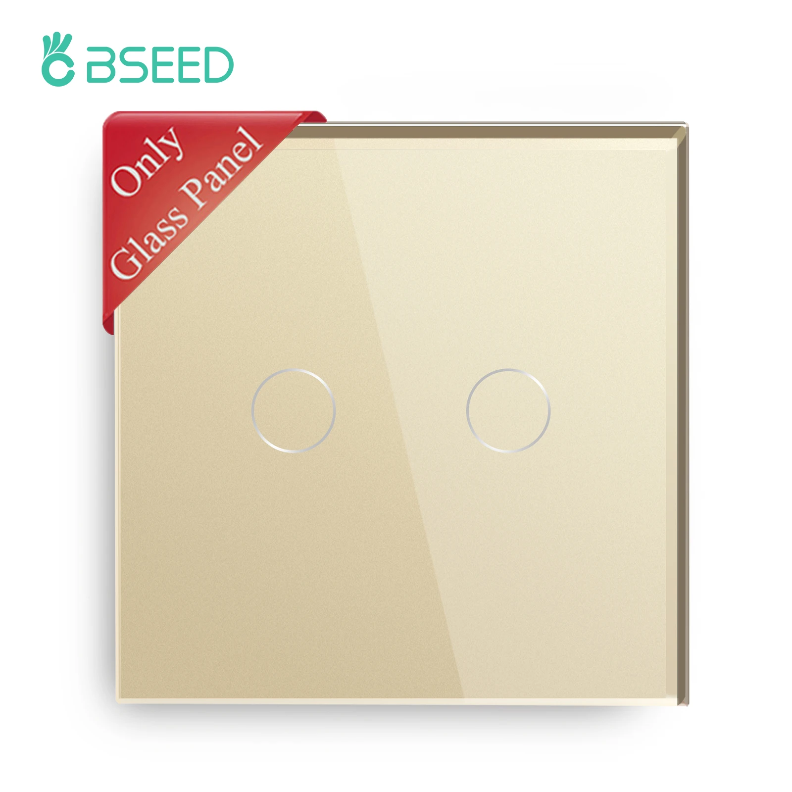 BSEED Single Wall Touch Switch Panel 1/2/3Gang For Light Switch Crystal Glass DIY Parts EU Standard 86*86mm Metal Base Included thumbnail 3
