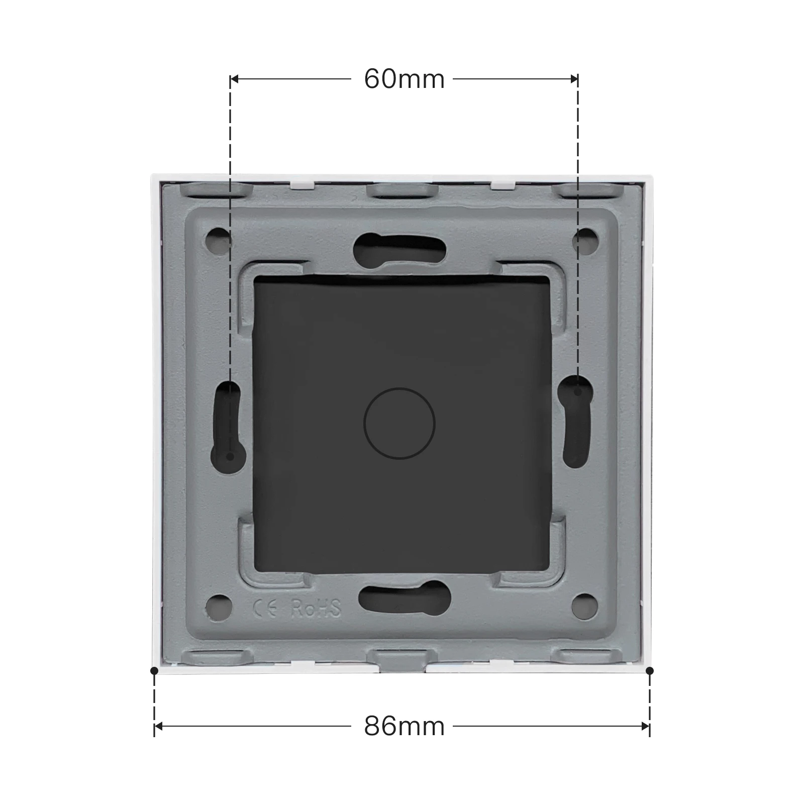 BSEED Single Wall Touch Switch Panel 1/2/3Gang For Light Switch Crystal Glass DIY Parts EU Standard 86*86mm Metal Base Included thumbnail 5