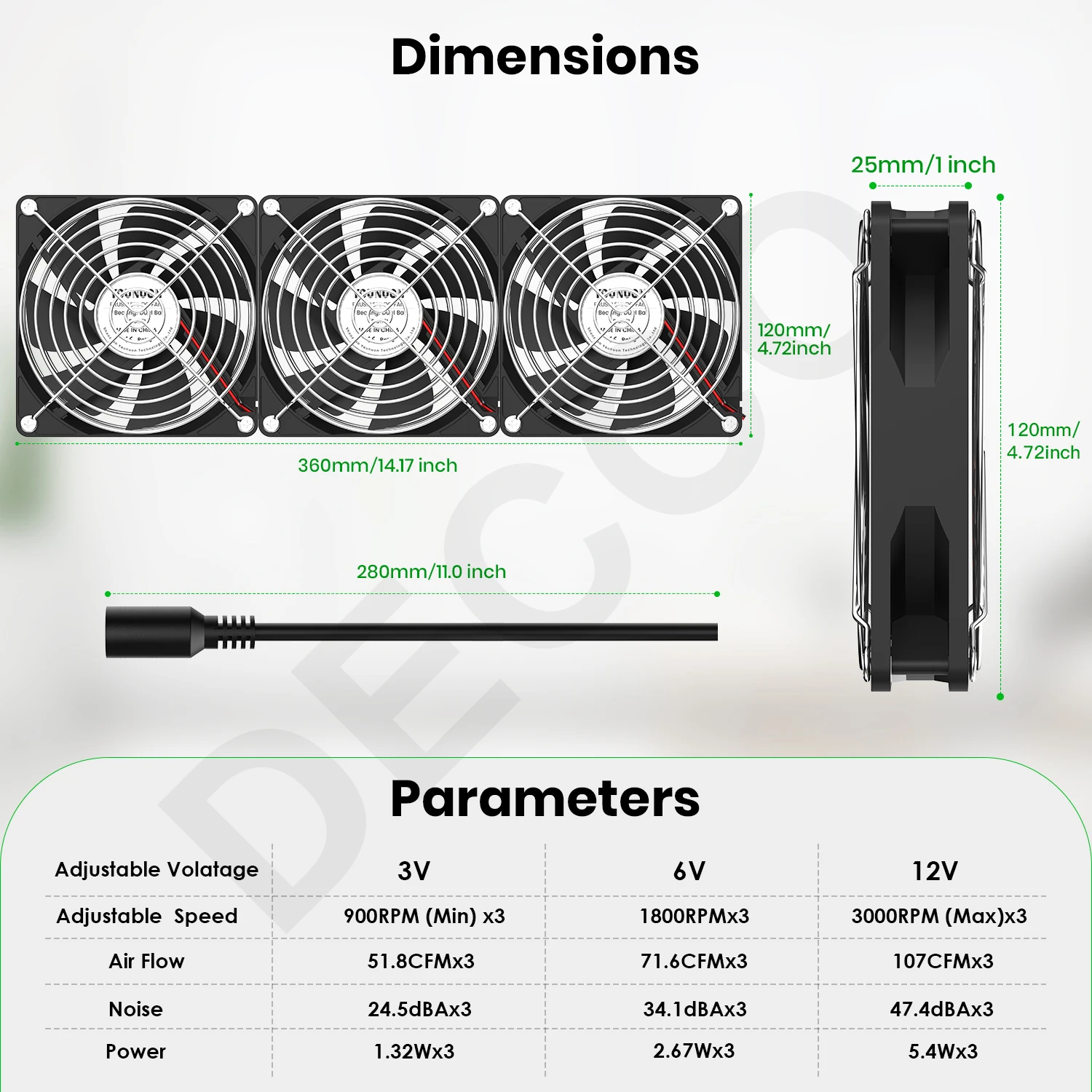 12cm High Speed Large Air Volume 100V 220V Btc Mining Machine Workstation Cabinet 120MM Violent Server Cooling System Fan Kit thumbnail 3