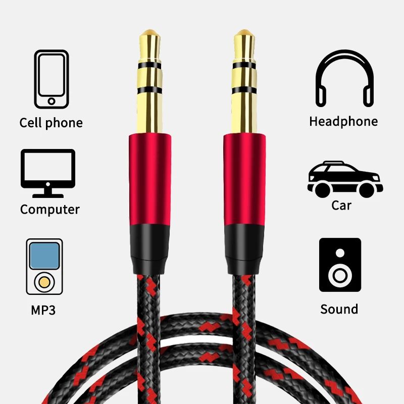 3.5mm Jack Extension Audio Cable Audio Cable Line Aux Cable 0.5m/1m/2m/3m for iPhone Samsung Car Headphone Xiaomi Audio Jack thumbnail 4