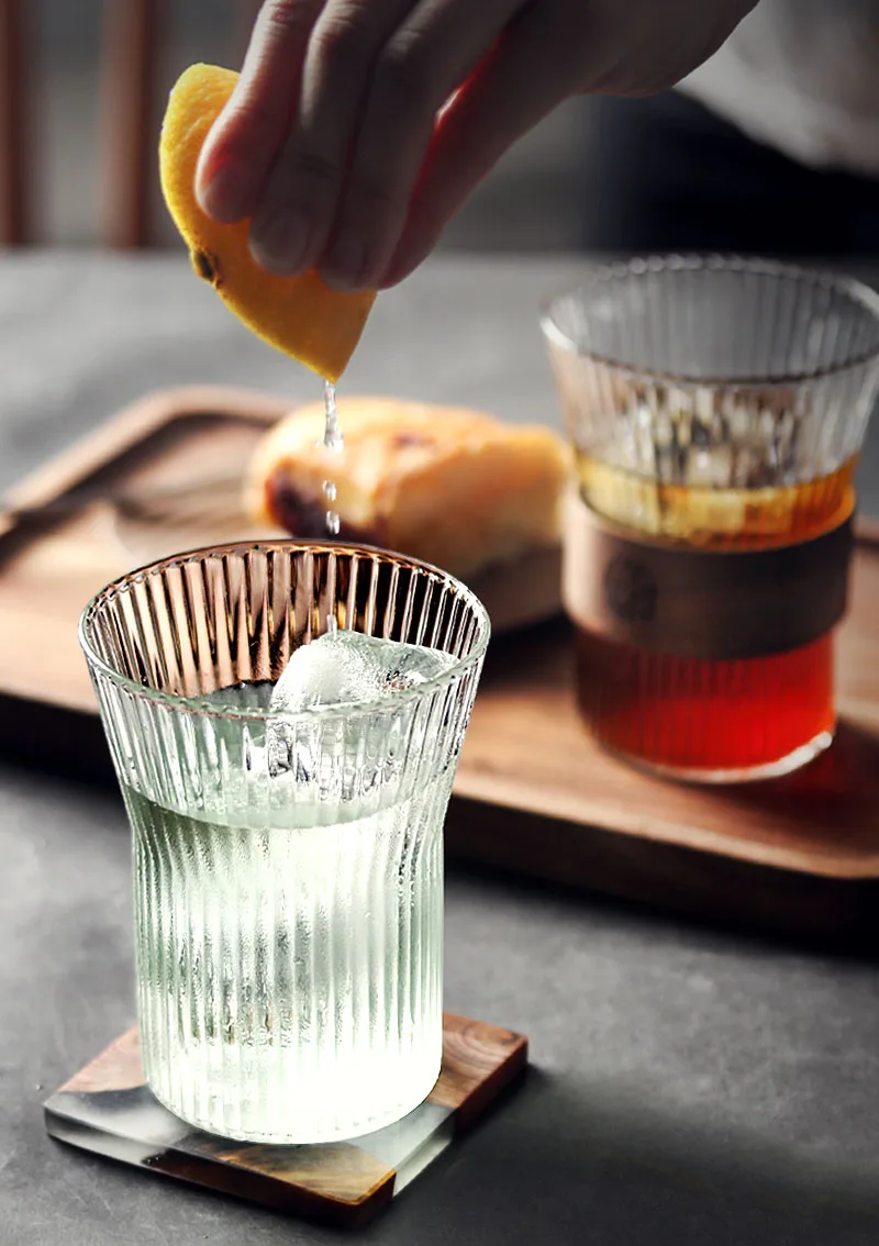 4PCS Ripple Whisky Glasses, Water Glass, Juice Glass, Water Cup Set of 4 thumbnail 4