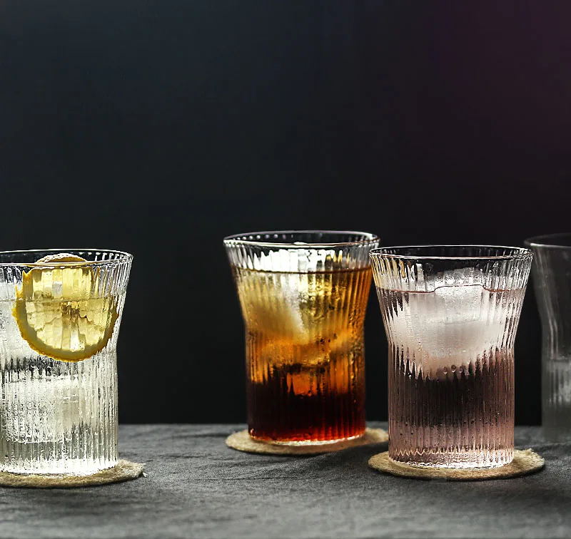 4PCS Ripple Whisky Glasses, Water Glass, Juice Glass, Water Cup Set of 4 thumbnail 5