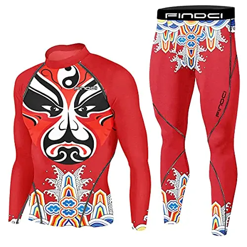 Mens Sports Compression Baselayer Set Leisure Camouflage Long Sleeves Workout Trousers Training Tracksuits thumbnail 3