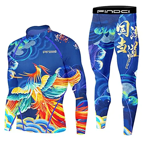 Mens Sports Compression Baselayer Set Leisure Camouflage Long Sleeves Workout Trousers Training Tracksuits thumbnail 2