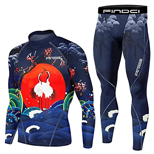 Mens Sports Compression Baselayer Set Leisure Camouflage Long Sleeves Workout Trousers Training Tracksuits thumbnail 5