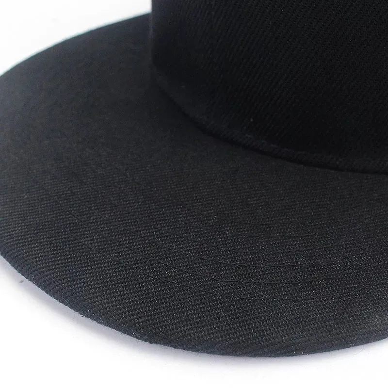 Solid Hip Hop Cap For Men Snapback Hat Women's Baseball Caps Adjustable Flat Brim Bill Plain Visors Boys And Girls Street Dance thumbnail 4