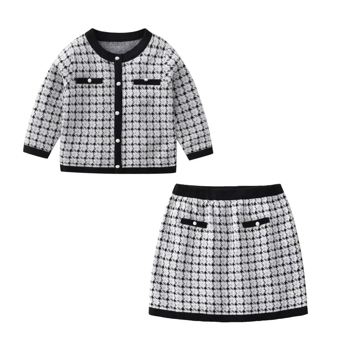 Autumn Winter Baby Girl Knitted Dress Japanese Navy Collar College Style Pleated Dress Kids Dresses for Girls Dress for Girls thumbnail 6