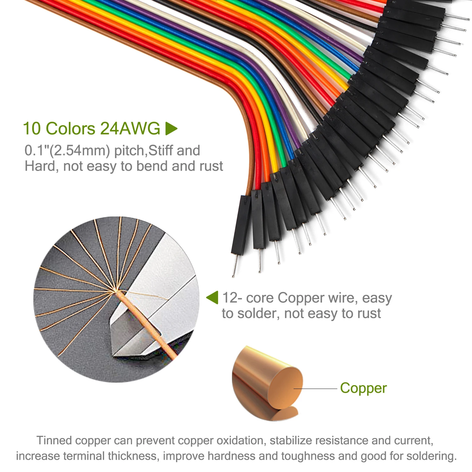 Copper Jumper Wire Dupont Cable 10cm 20cm 30cm Male Female 24AWG Solderless Flexible Line Connector for DIY Arduino Breadboard thumbnail 4