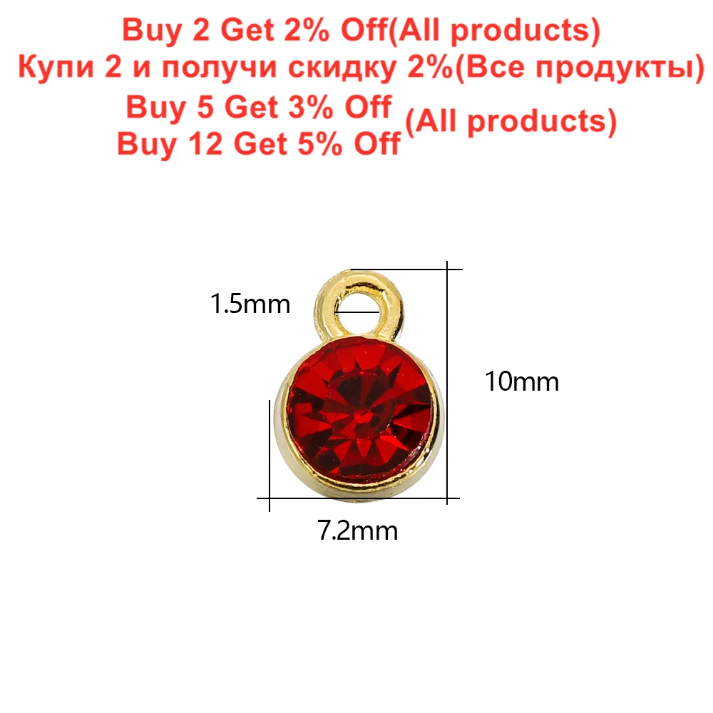 20Pcs/Lot Colorful Crystal Birthstone Charms for DIY Necklace Bracelet Earring Keychain Pendant Jeweley Making Accessories thumbnail 2