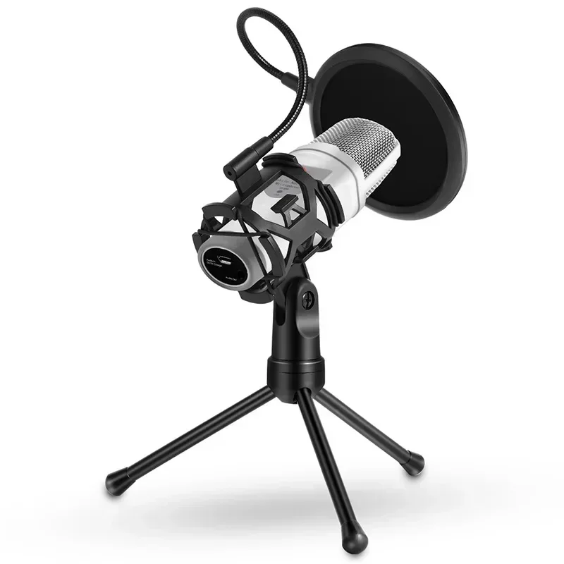 Microphone Pop Filter Holder Stick Desktop Tripod Stand Anti-Spray Net Kit Adjustable Microphone Stand Desktop Tripod