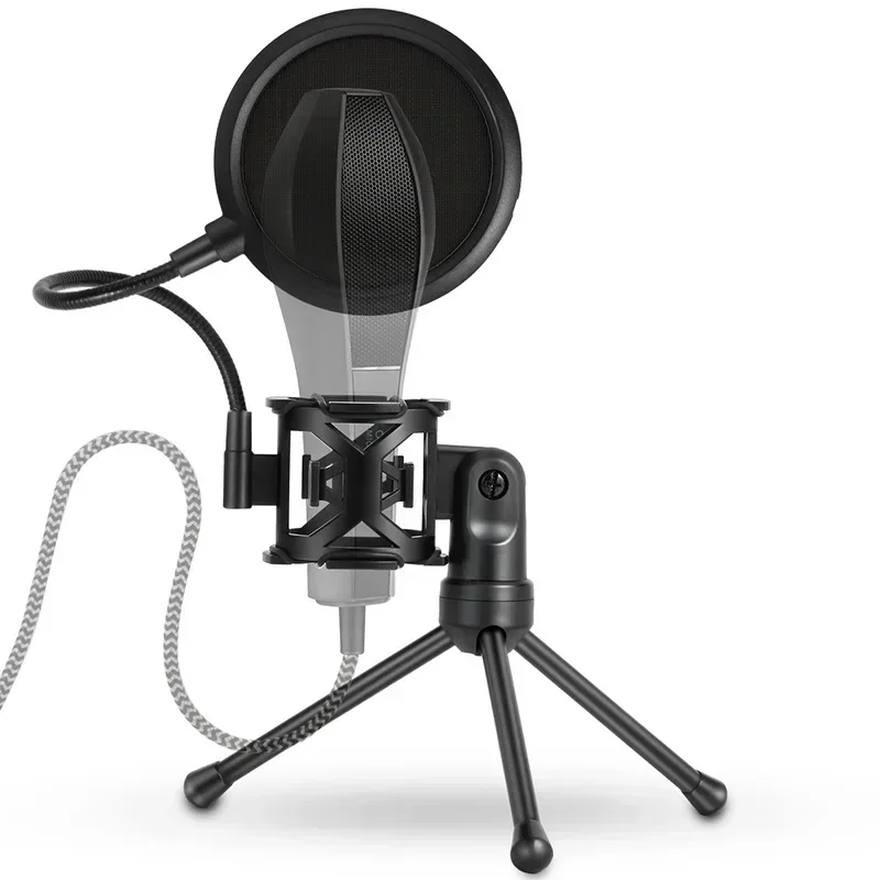 Microphone Pop Filter Holder Stick Desktop Tripod Stand Anti-Spray Net Kit Adjustable Microphone Stand Desktop Tripod thumbnail 6