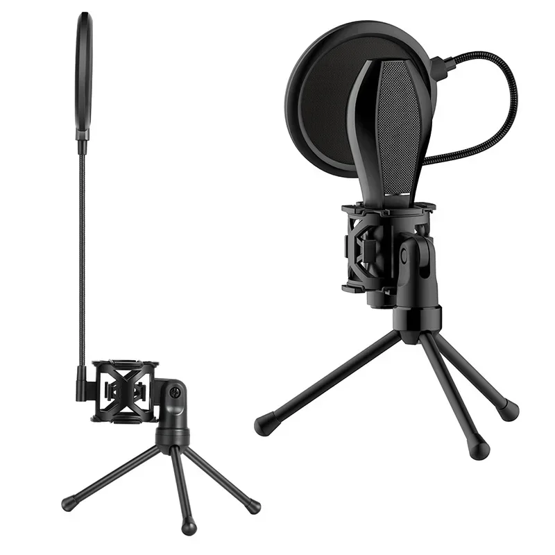 Microphone Pop Filter Holder Stick Desktop Tripod Stand Anti-Spray Net Kit Adjustable Microphone Stand Desktop Tripod thumbnail 5
