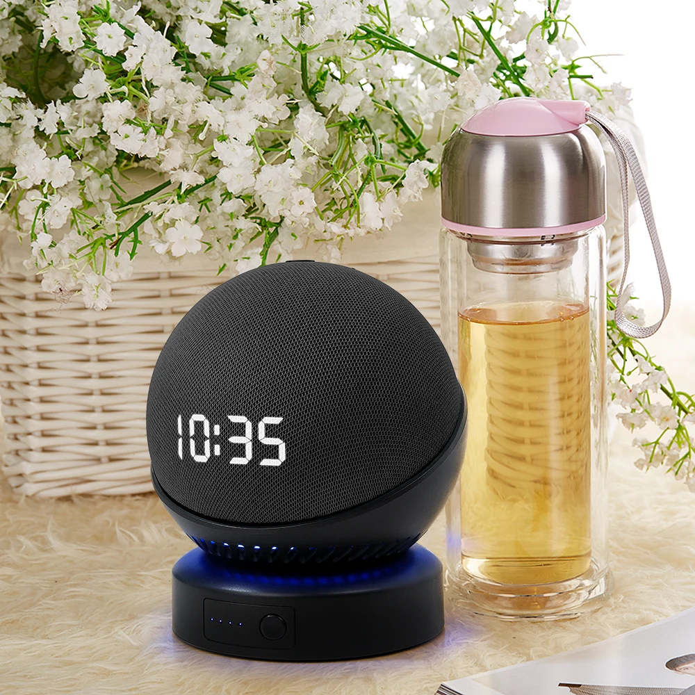 Echo Dot 4th/5th Gen Battery Base Portable Wireless Charger Mobile Alexa Smart Speasker Battery Base for Echo Dot 4th/5th thumbnail 6
