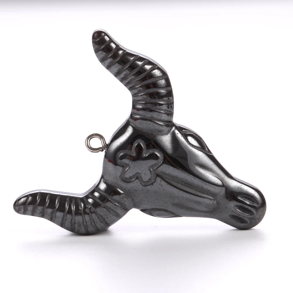 Black Natural Hematite Stone Charms Pendant Star Round Turtle Heart Animal Charms For Jewelry Making Diy Necklace Accessories thumbnail 4
